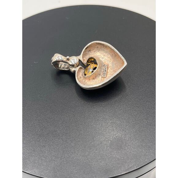 Joseph Esposito Shriners 925 ESPOSIG 14K Puffy Heart 2.0 mm Diamond Pendant - Picture 6 of 10